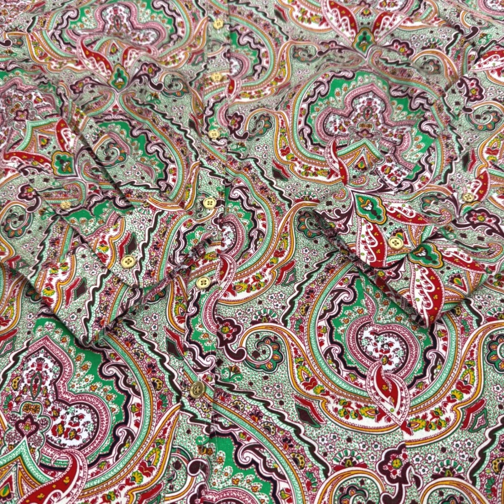 NWOT Talbots 18W Paisley Shirt Green Red Maximalist Boho Grandmillennial Plus - Picture 9 of 10